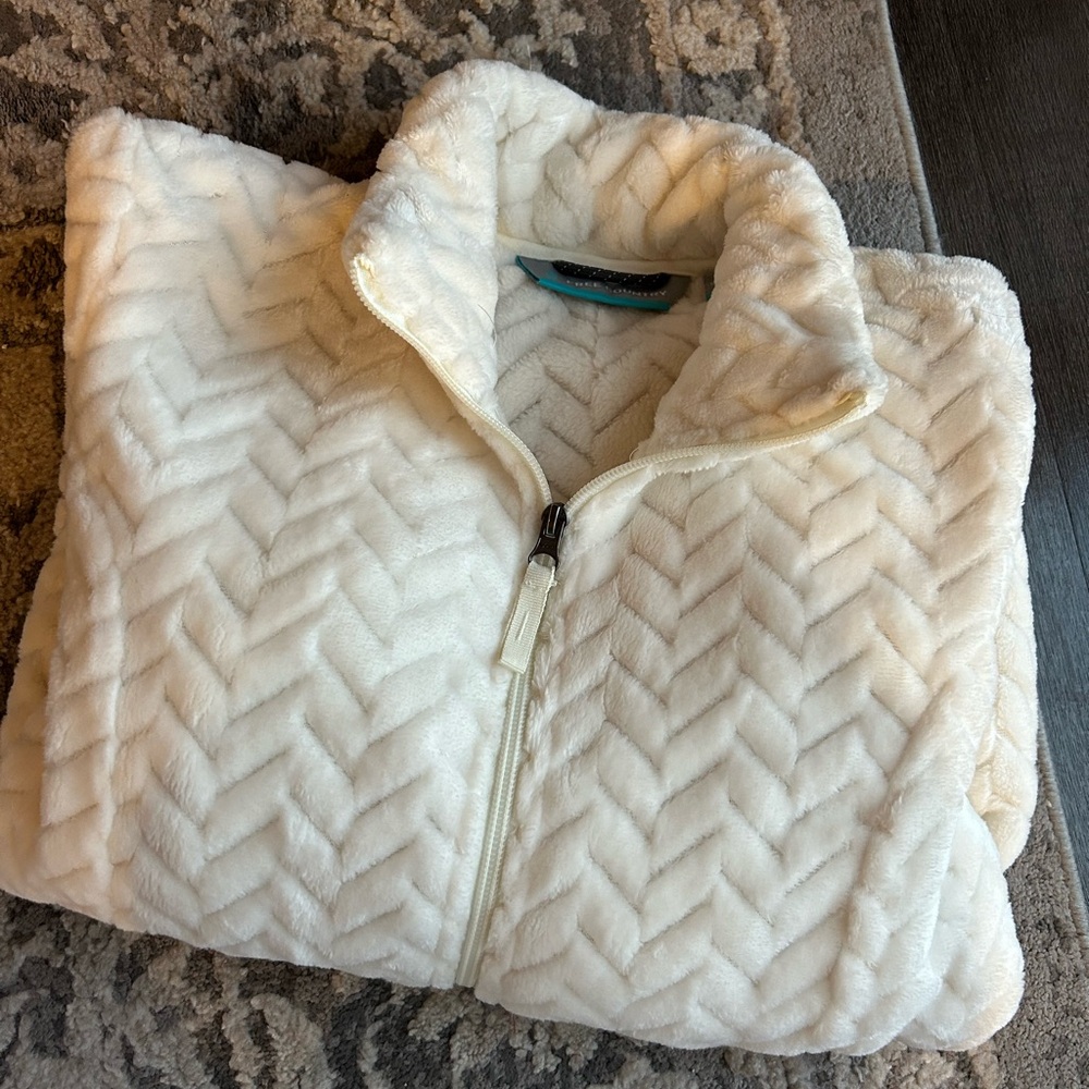 Free Country White Chevron Fleece Jacket Like New